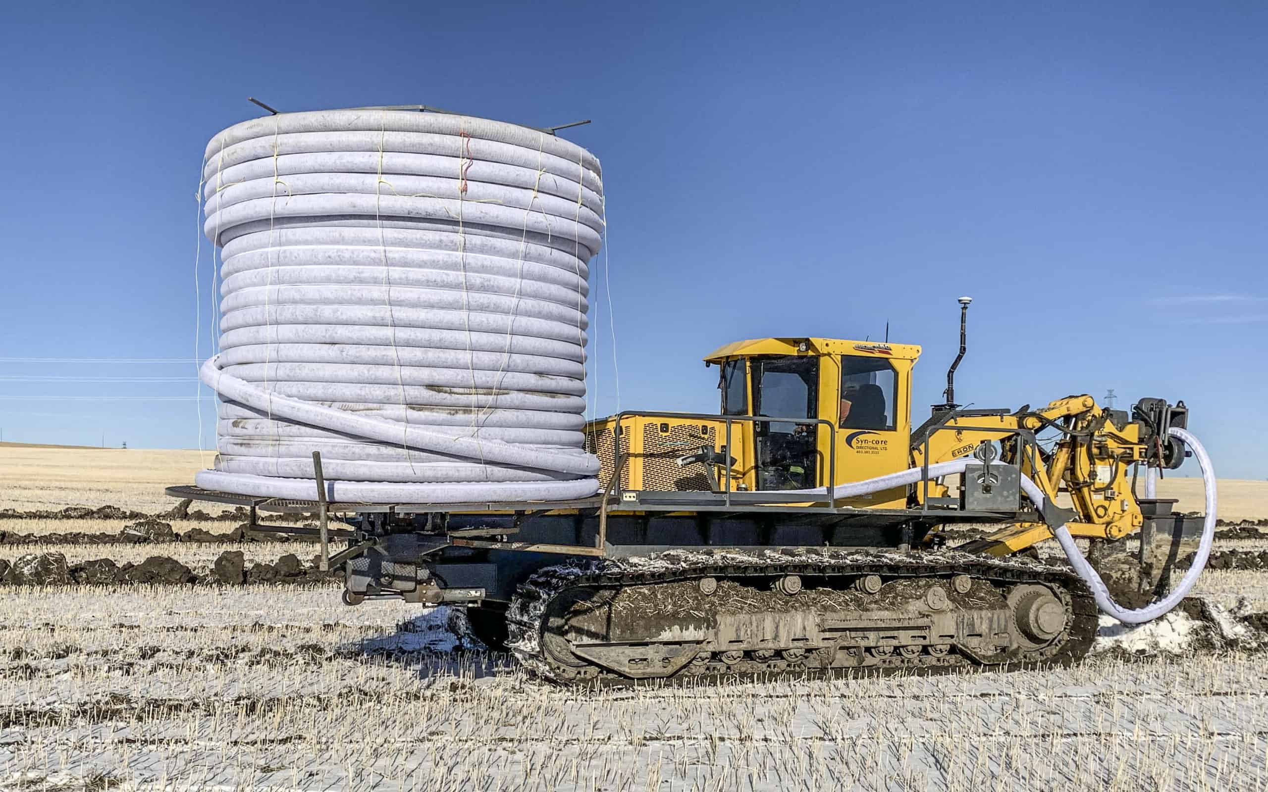 Tracked field drainage installation equipment