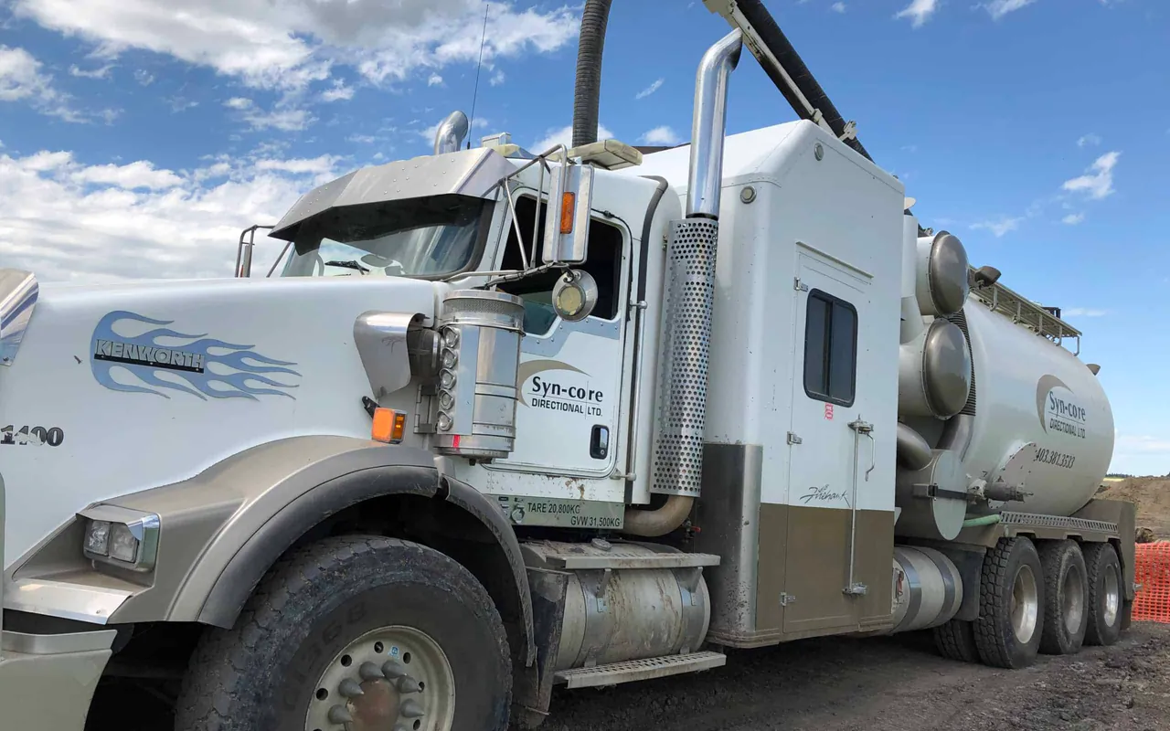 Syncore hydrovac truck working in Southern Alberta